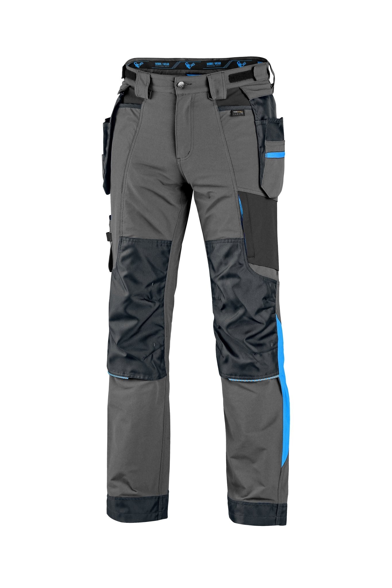 CXS Naos Men's Pants in Grey/Black/Blue - Euro Work Wear