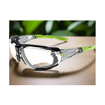 CXS Opsis Tieva Clear Safety Glasses in Black/Green - Euro Work Wear