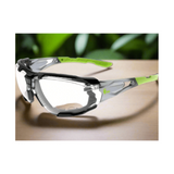 CXS Opsis Tieva Clear Safety Glasses in Black/Green - Euro Work Wear