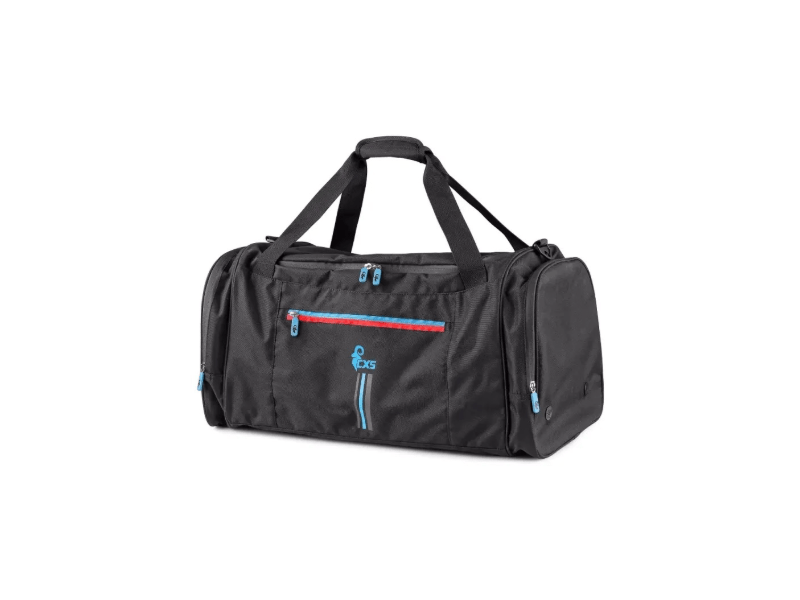 Sports bag CXS LEONIS, 24x12x12 inch, black with blue/red accessories - Euro Work Wear