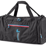 Sports bag CXS LEONIS, 24x12x12 inch, black with blue/red accessories - Euro Work Wear