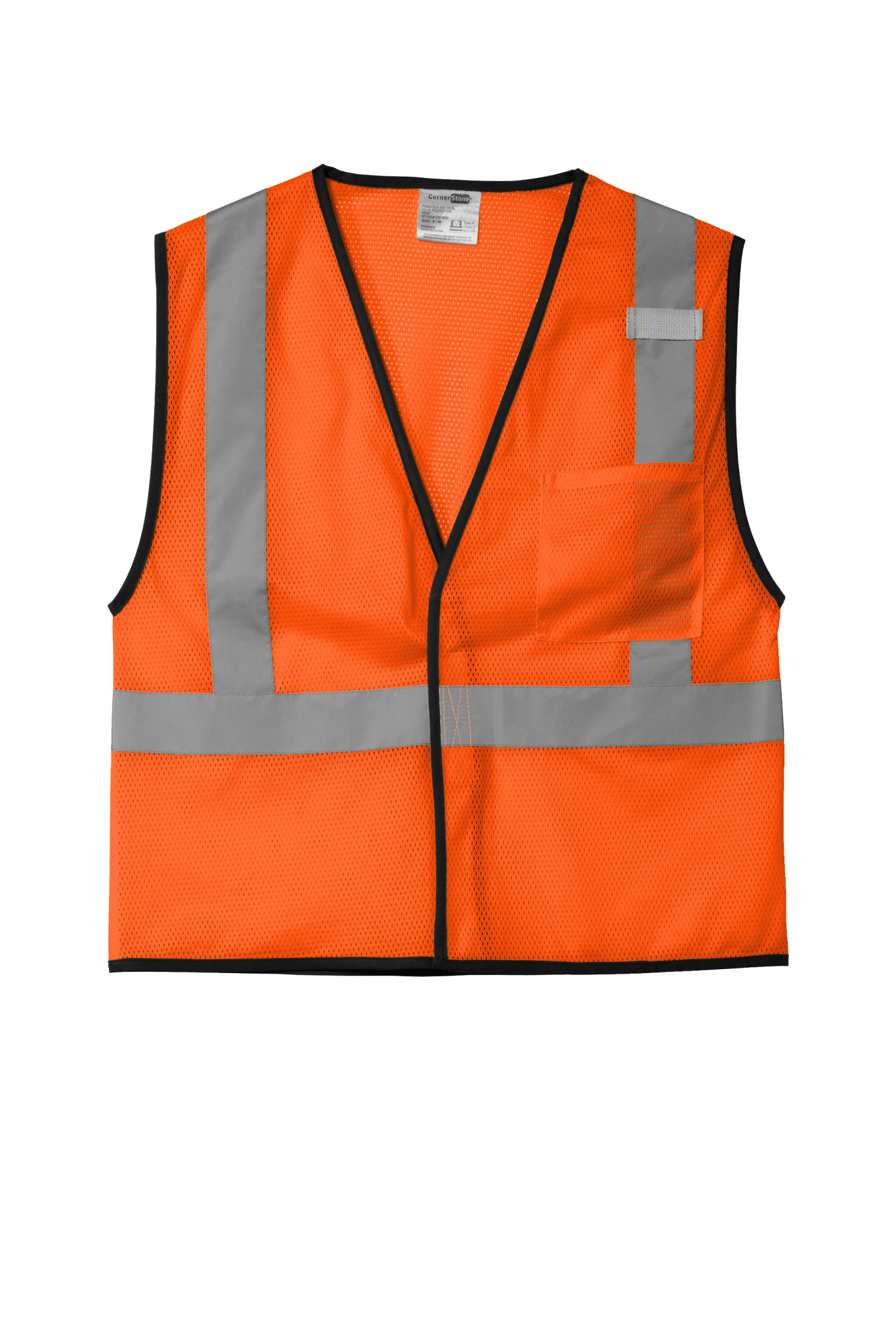 CornerStone® ANSI 107 Class 2 Economy Mesh One - Pocket Vest - Euro Work Wear