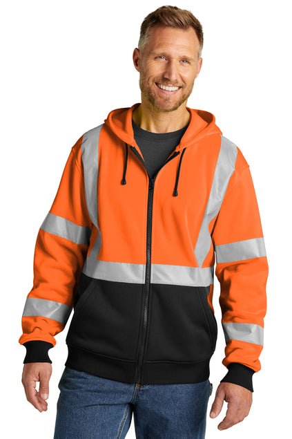 CornerStone® ANSI 107 Class 3 Heavy - Duty Fleece Full - Zip Hoodie - Euro Work Wear