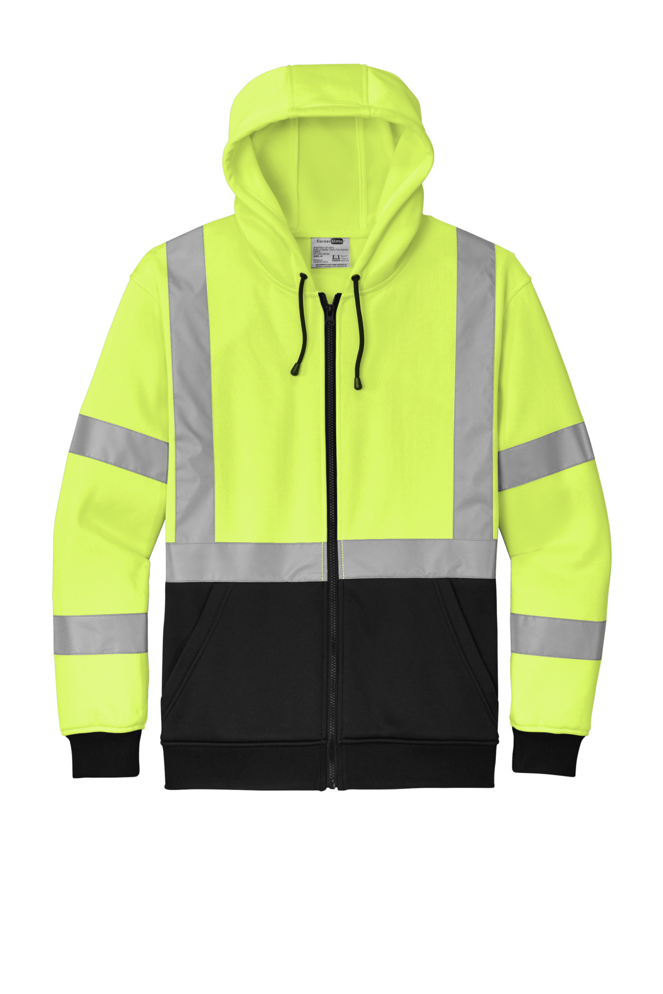 CornerStone® ANSI 107 Class 3 Heavy - Duty Fleece Full - Zip Hoodie - Euro Work Wear