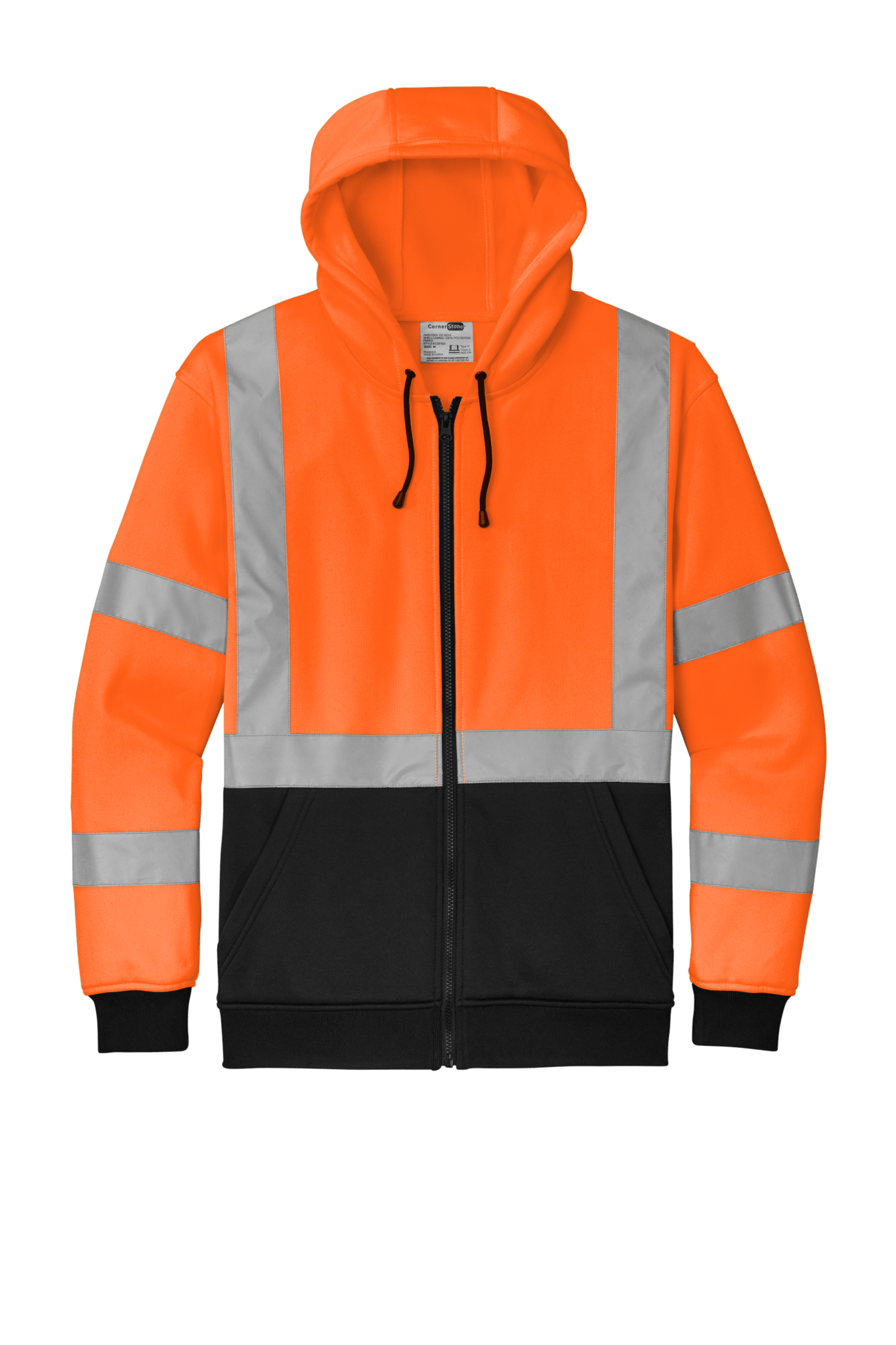 CornerStone® ANSI 107 Class 3 Heavy - Duty Fleece Full - Zip Hoodie - Euro Work Wear
