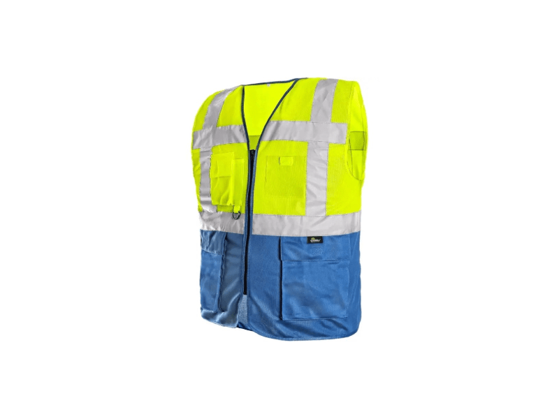 CXS Bolton High - Visibility Yellow/Blue Pocket Vest - Euro Work Wear
