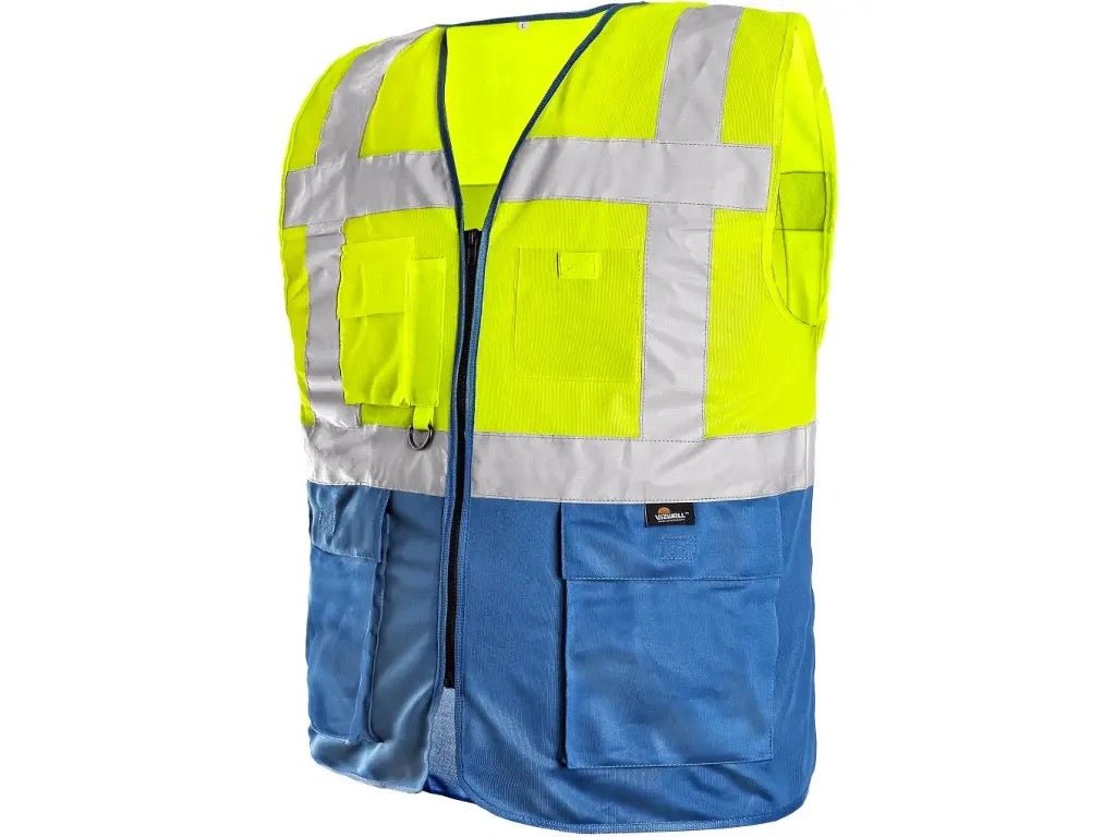 CXS Bolton High - Visibility Yellow/Blue Pocket Vest - Euro Work Wear