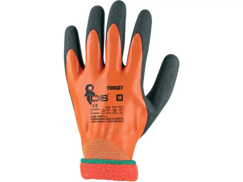 Gloves CXS YUNGAY, winter, dipped in latex - Euro Work Wear