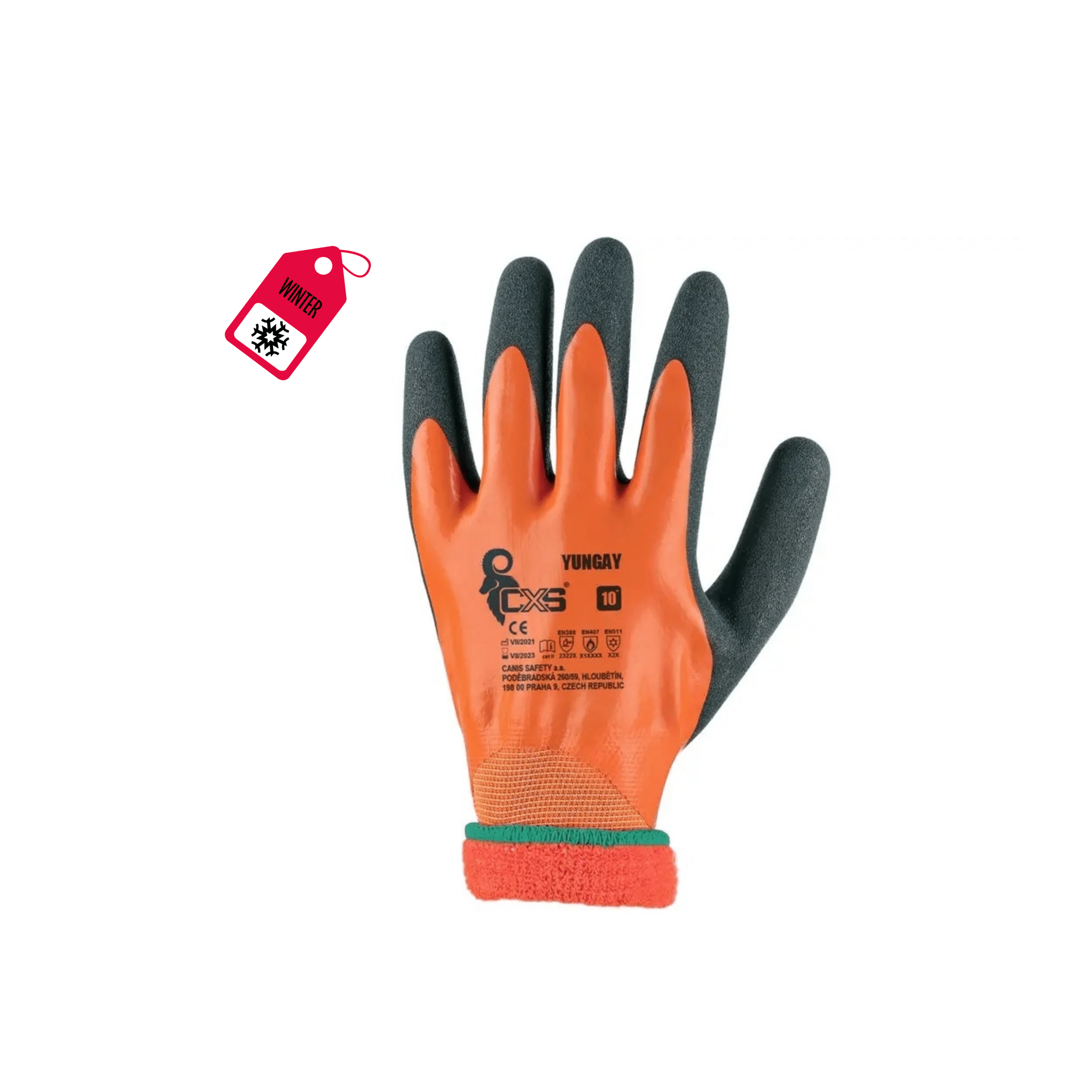 Gloves CXS YUNGAY, winter, dipped in latex - Euro Work Wear